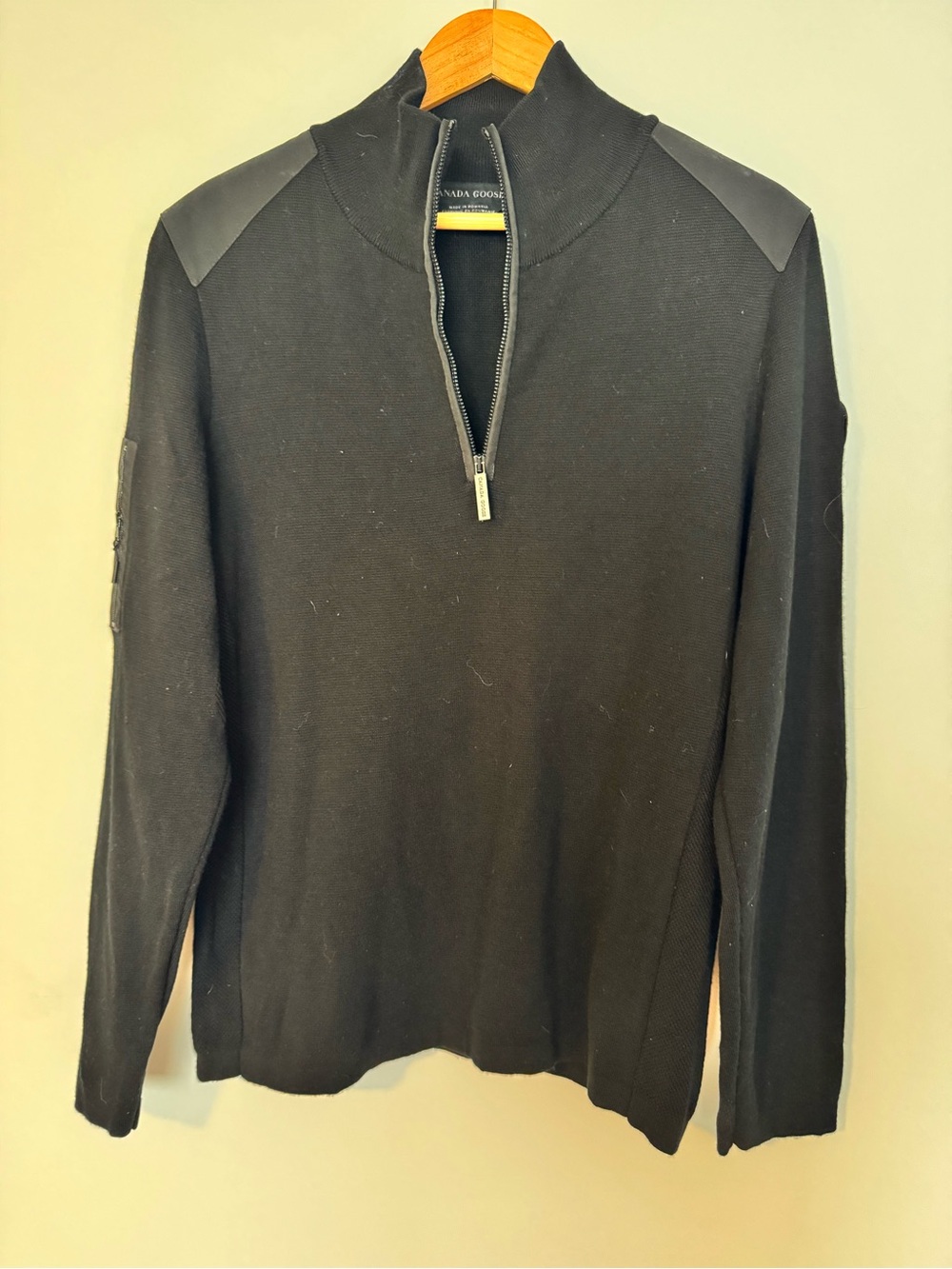 Canada Goose Men’s Black Zip Mock-Neck Sweater
